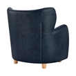 NPD Furniture Tiffani Top Grain Leather Accent Arm Chair in Garrett Blue