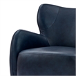 NPD Furniture Tiffani Top Grain Leather Accent Arm Chair in Garrett Blue