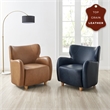 NPD Furniture Tiffani Top Grain Leather Accent Arm Chair in Garrett Caramel
