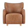 NPD Furniture Tiffani Top Grain Leather Accent Arm Chair in Garrett Caramel