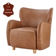 NPD Furniture Tiffani Top Grain Leather Accent Arm Chair in Garrett Caramel