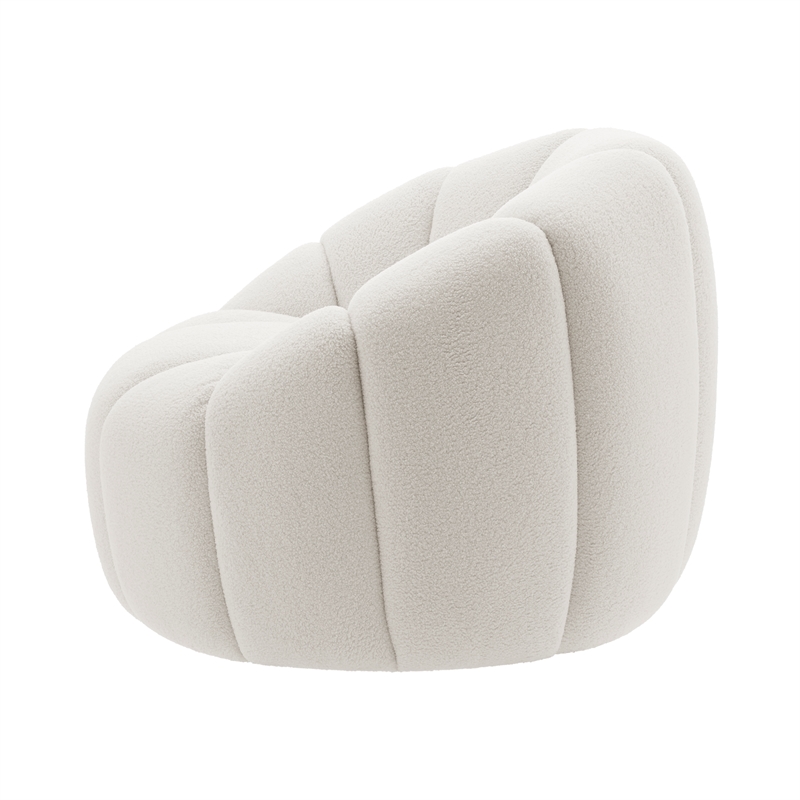 NPD Furniture Callista Fabric Swivel Accent Chair in Monroe White