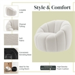 NPD Furniture Callista Fabric Swivel Accent Chair in Monroe White
