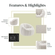NPD Furniture Callista Fabric Swivel Accent Chair in Monroe White