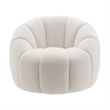 NPD Furniture Callista Fabric Swivel Accent Chair in Monroe White