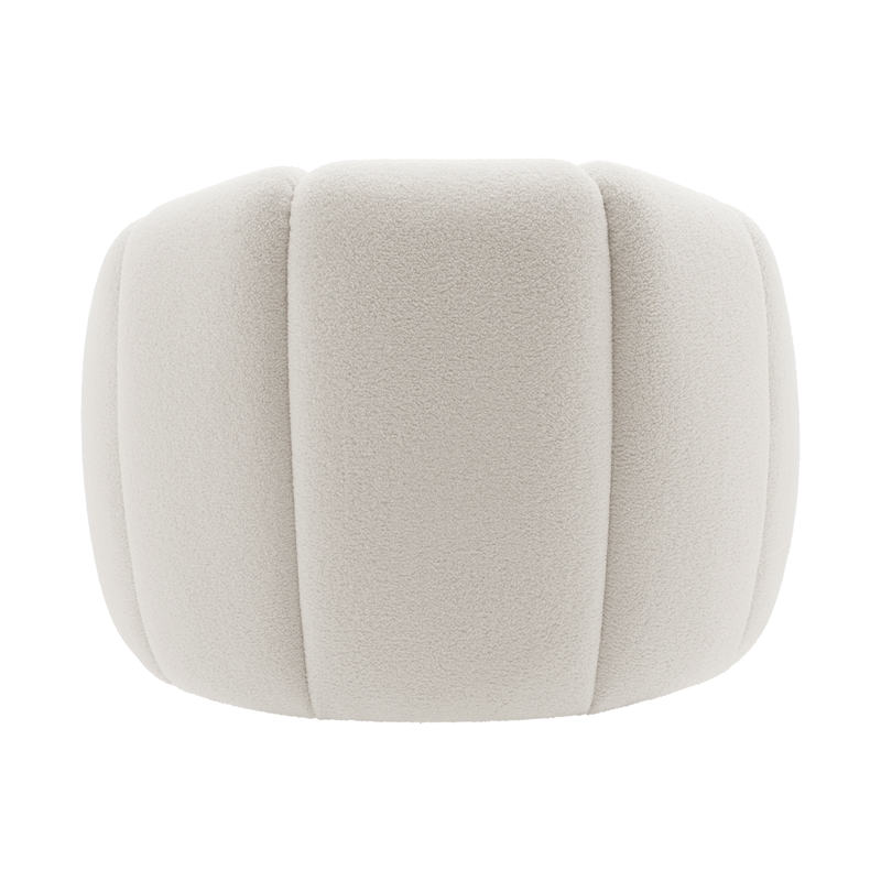NPD Furniture Callista Fabric Swivel Accent Chair in Monroe White