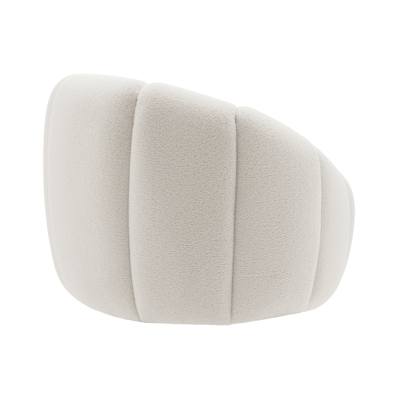 NPD Furniture Callista Fabric Swivel Accent Chair in Monroe White