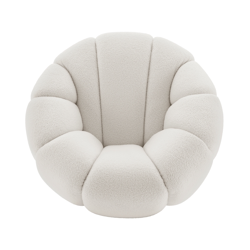 NPD Furniture Callista Fabric Swivel Accent Chair in Monroe White