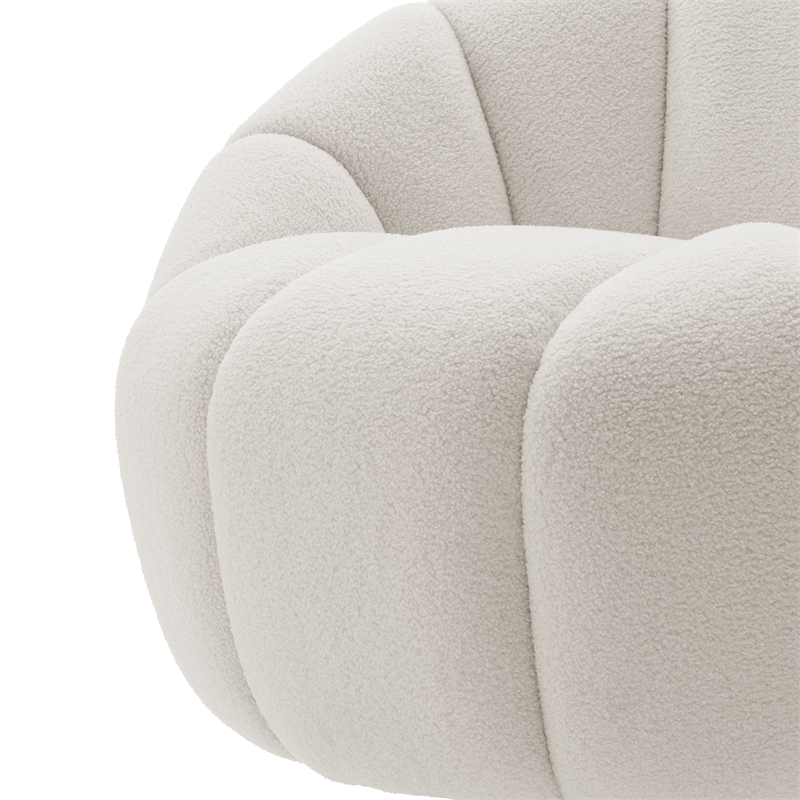 NPD Furniture Callista Fabric Swivel Accent Chair in Monroe White