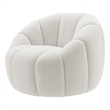 NPD Furniture Callista Fabric Swivel Accent Chair in Monroe White