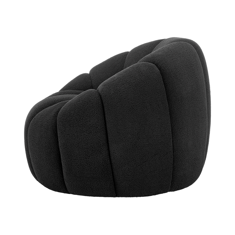 NPD Furniture Callista Fabric Swivel Accent Chair in Monroe Black