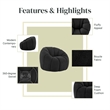 NPD Furniture Callista Fabric Swivel Accent Chair in Monroe Black