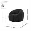 NPD Furniture Callista Fabric Swivel Accent Chair in Monroe Black
