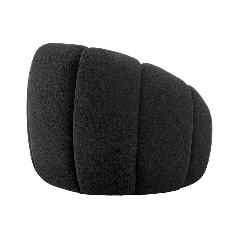 NPD Furniture Callista Fabric Swivel Accent Chair in Monroe Black