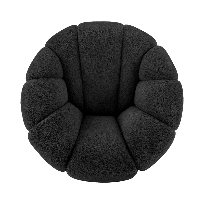 NPD Furniture Callista Fabric Swivel Accent Chair in Monroe Black