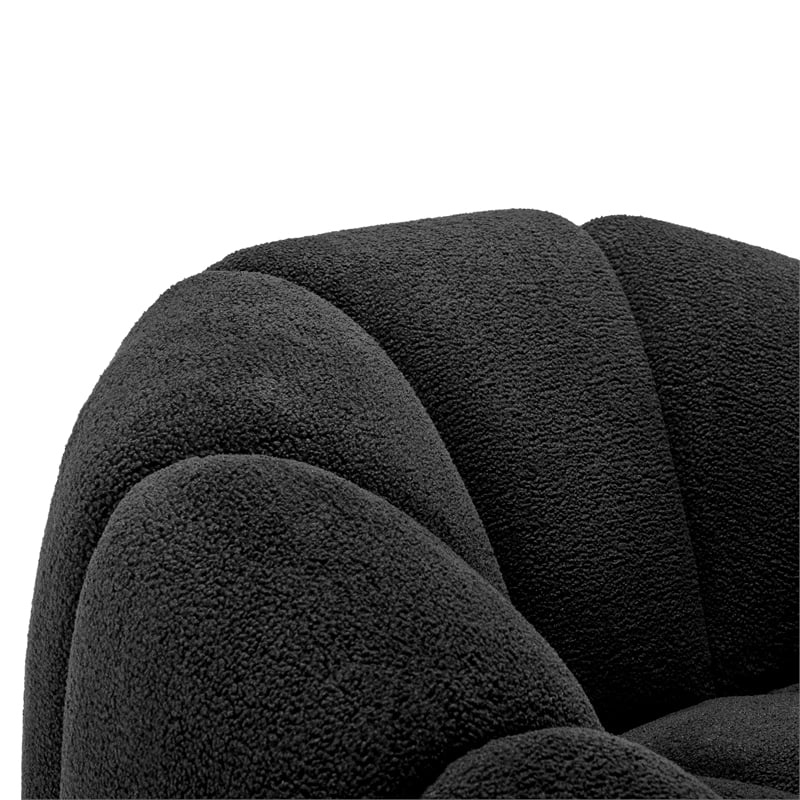 NPD Furniture Callista Fabric Swivel Accent Chair in Monroe Black