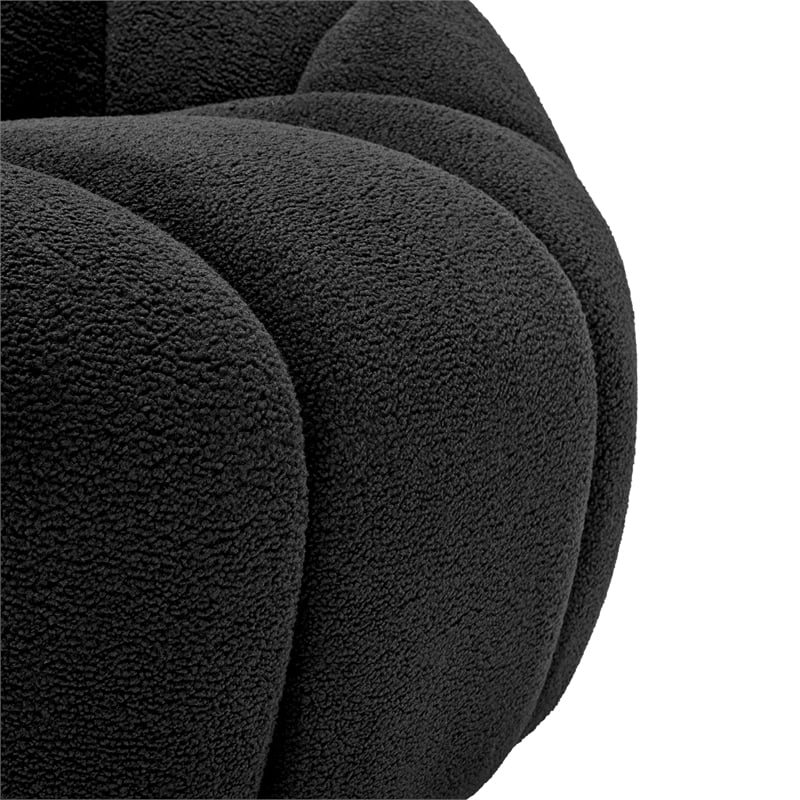 NPD Furniture Callista Fabric Swivel Accent Chair in Monroe Black