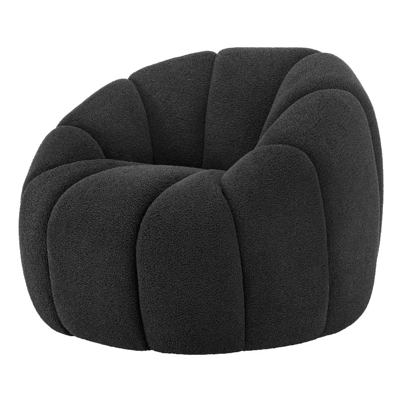 NPD Furniture Callista Fabric Swivel Accent Chair in Monroe Black