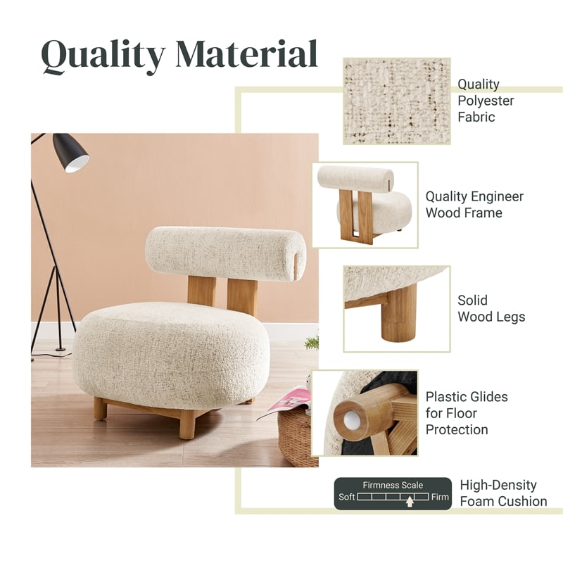 NPD Furniture Pamela Fabric Accent Chair in Concord Cream