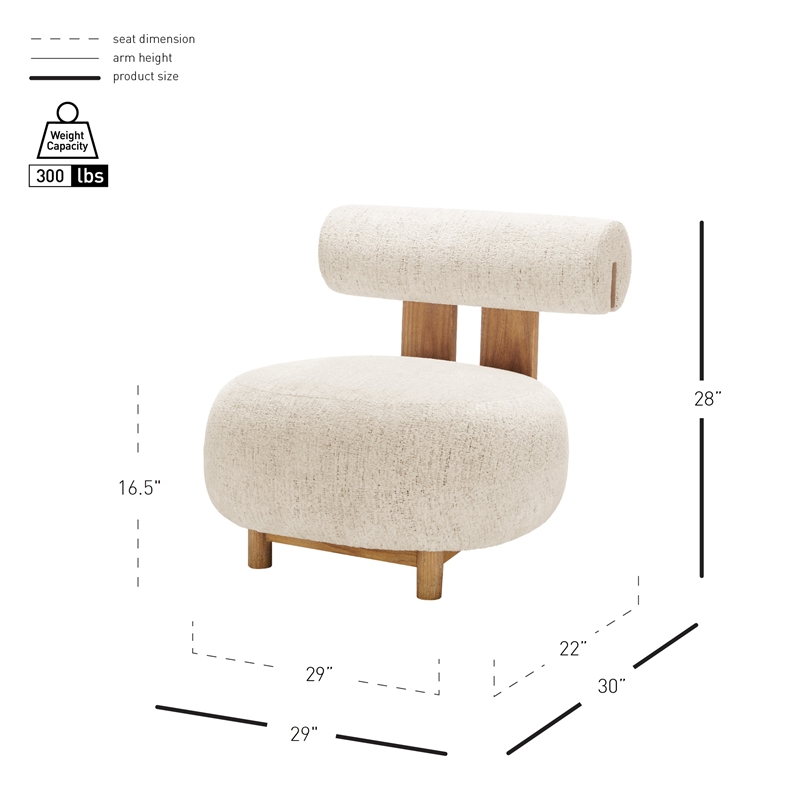 New Pacific Direct Pamela Fabric Accent Chair in Concord Cream