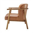 NPD Furniture Reiner Faux Leather Accent Arm Chair in Borneo Chocolate