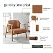 NPD Furniture Reiner Faux Leather Accent Arm Chair in Borneo Chocolate