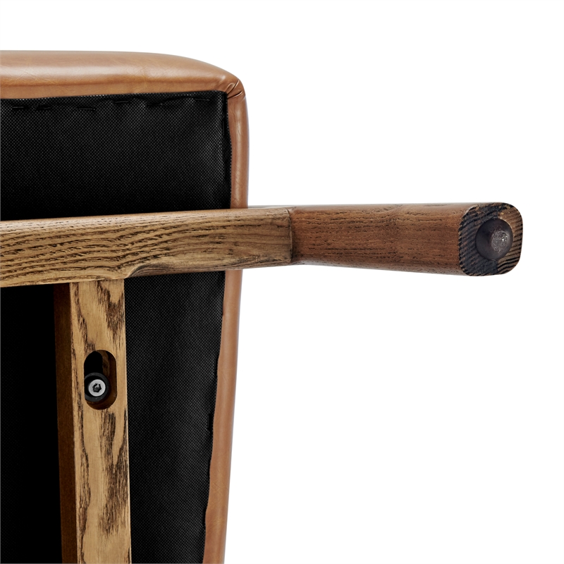 New Pacific Direct Reiner Faux Leather Accent Arm Chair in Borneo Chocolate