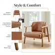 NPD Furniture Reiner Faux Leather Accent Arm Chair in Borneo Chocolate