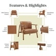 NPD Furniture Reiner Faux Leather Accent Arm Chair in Borneo Chocolate