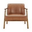 NPD Furniture Reiner Faux Leather Accent Arm Chair in Borneo Chocolate