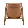 NPD Furniture Reiner Faux Leather Accent Arm Chair in Borneo Chocolate