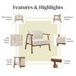 NPD Furniture Reiner Fabric Accent Arm Chairin Concord Cream