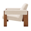 NPD Furniture Silvia Fabric Accent Arm Chair in Dazzle Cream