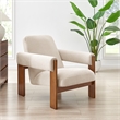NPD Furniture Silvia Fabric Accent Arm Chair in Dazzle Cream