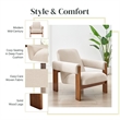 NPD Furniture Silvia Fabric Accent Arm Chair in Dazzle Cream