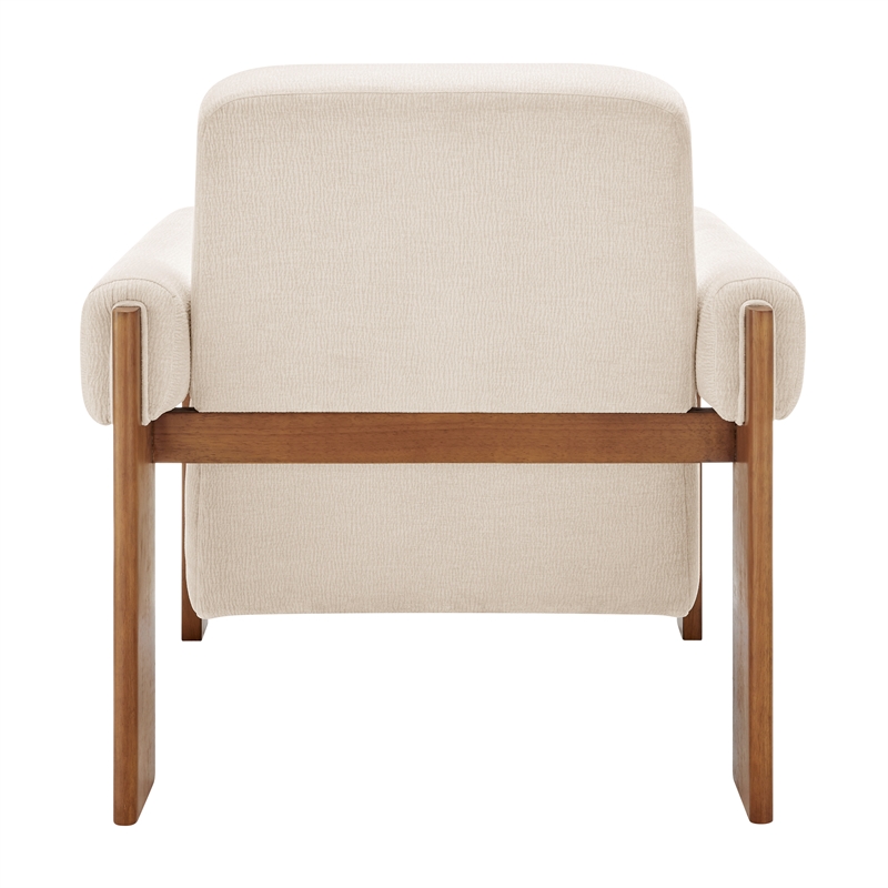 NPD Furniture Silvia Fabric Accent Arm Chair in Dazzle Cream