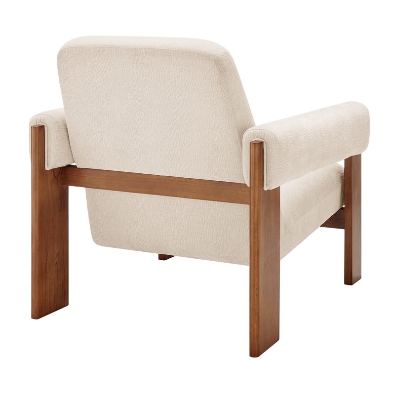 NPD Furniture Silvia Fabric Accent Arm Chair in Dazzle Cream