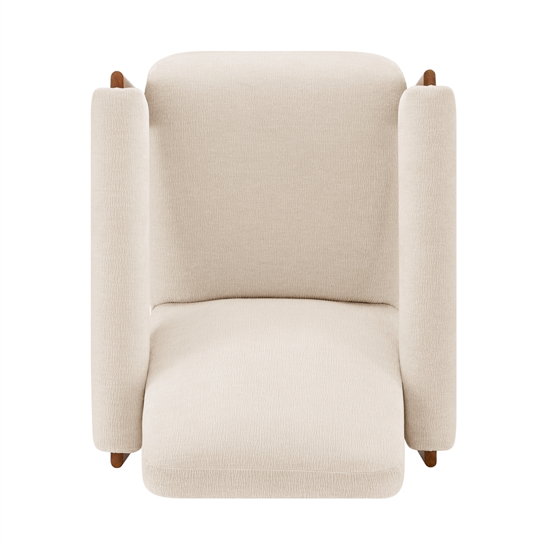 NPD Furniture Silvia Fabric Accent Arm Chair in Dazzle Cream