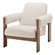 NPD Furniture Silvia Fabric Accent Arm Chair in Dazzle Cream