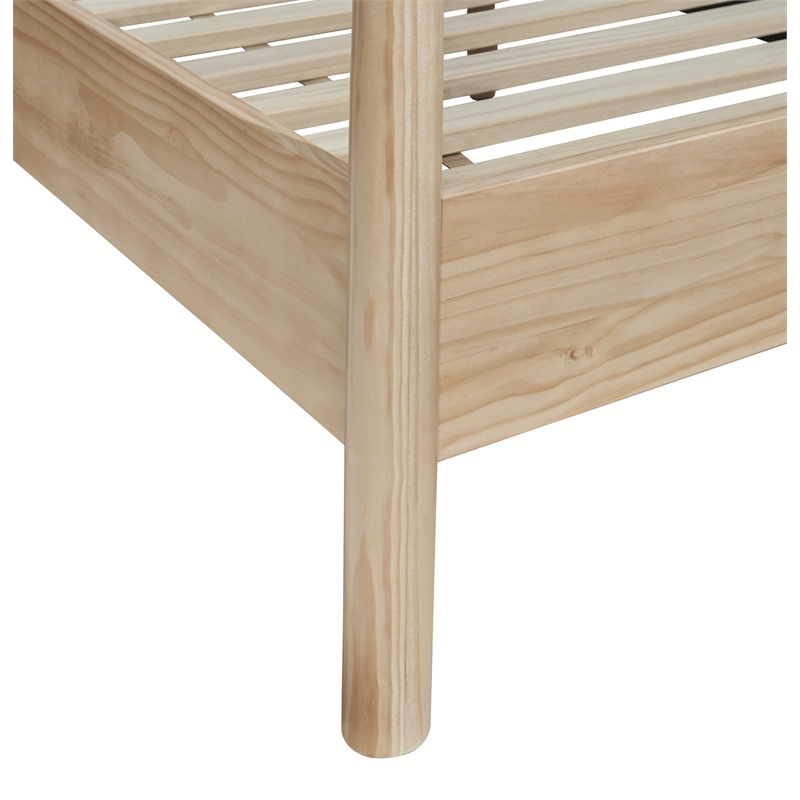 NPD Furniture Bloomfield Queen Canopy Bed Set in Natural Pine