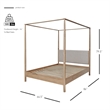 NPD Furniture Bloomfield Queen Canopy Bed Set in Natural Pine