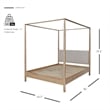 NPD Furniture Bloomfield Queen Canopy Bed Set in Natural Pine