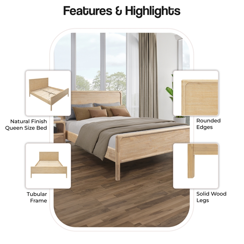 NPD Furniture Hansville King Bed Set in Natural Whitewash