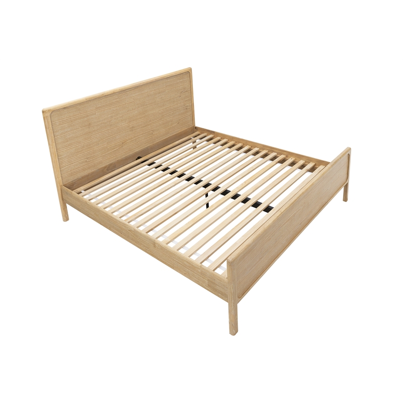 NPD Furniture Hansville King Bed Set in Natural Whitewash