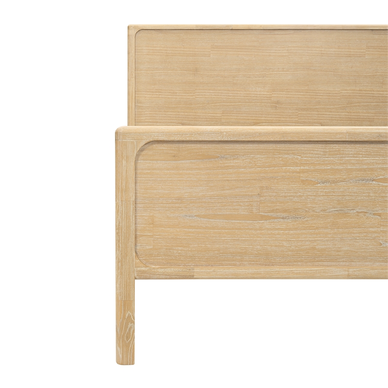 NPD Furniture Hansville King Bed Set in Natural Whitewash