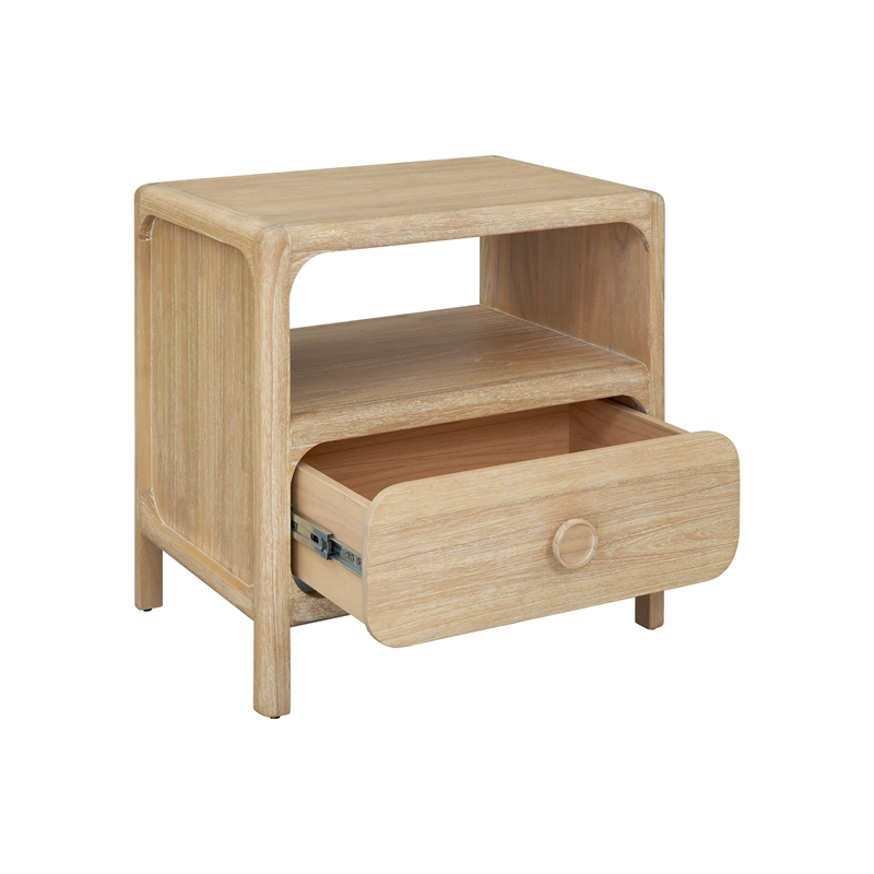 NPD Furniture Hansville Nightstand/Side Table in Natural Whitewash