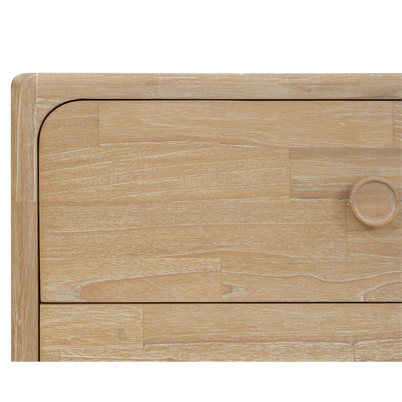 New Pacific Direct Hansville Dresser 6 Drawers in Natural Whitewash