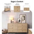 NPD Furniture Hansville Dresser 6 Drawers in Natural Whitewash