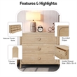 NPD Furniture Hansville Dresser 6 Drawers in Natural Whitewash