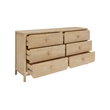 NPD Furniture Hansville Dresser 6 Drawers in Natural Whitewash